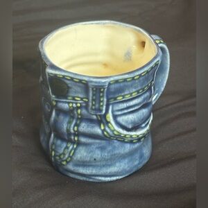 handmade vintage denim mug